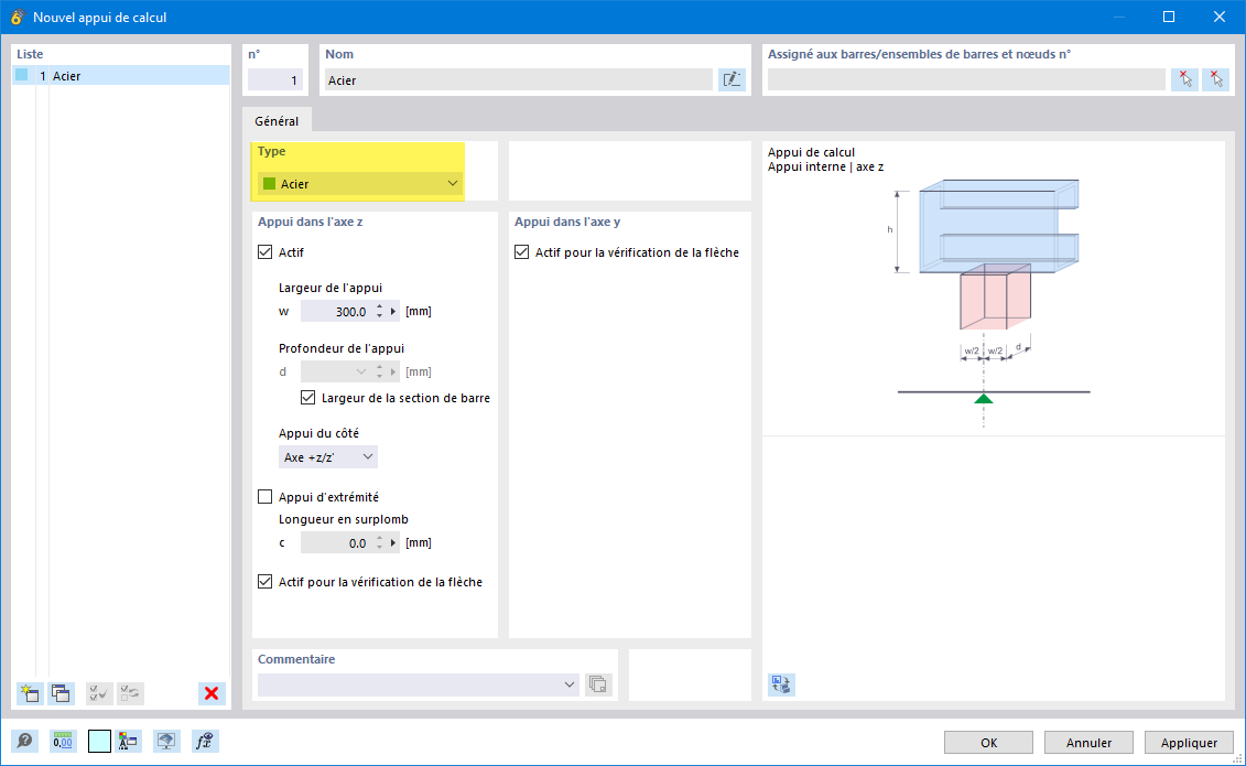 Appui de calcul pour le calcul de l’application des charges locales des sections formées à froid