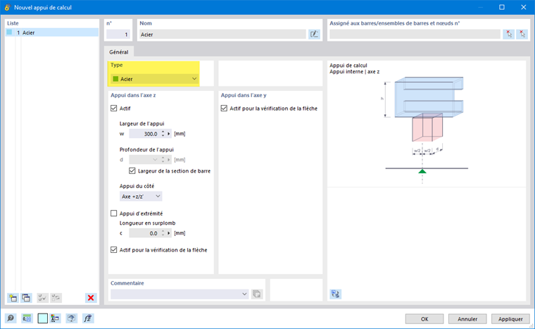 Appui de calcul pour le calcul de l’application des charges locales des sections formées à froid