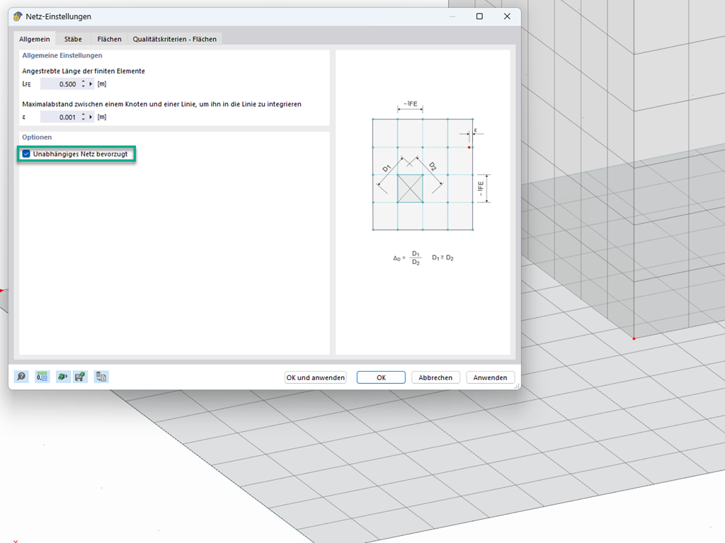 Fonctionnalité 002808 | Maillage EF indépendant