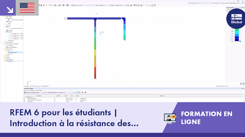 RFEM 6 pour les étudiants | Introduction à la résistance des matériaux | 17 avril 2024