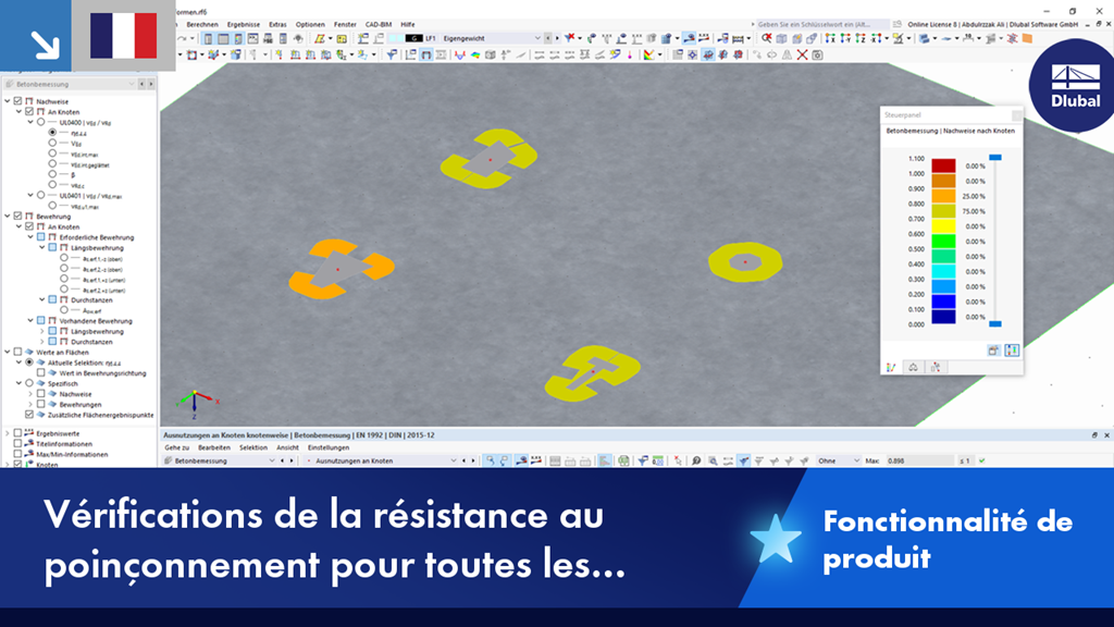 Vérifications de poinçonnement pour différentes formes de section, détaillées dans une analyse structurelle.
