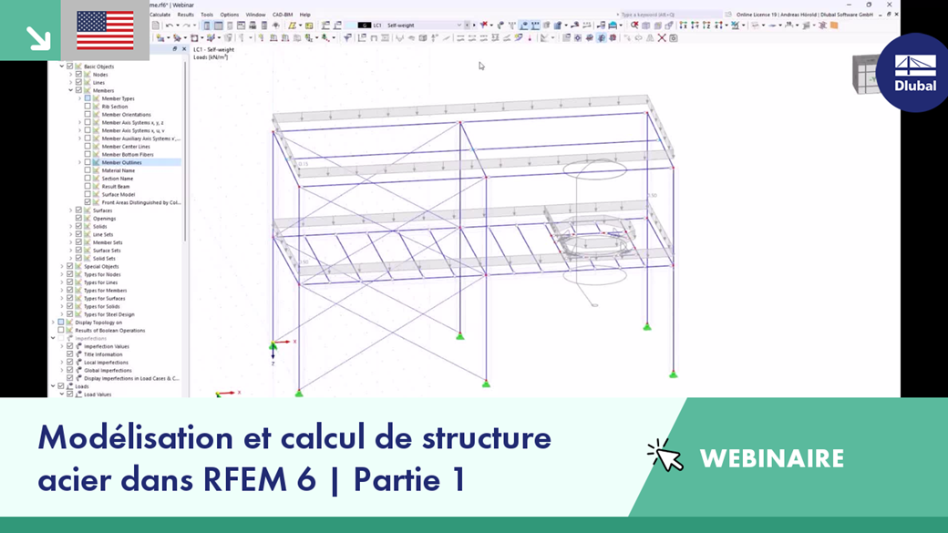 Webinaire : Modélisation et calcul de structure en acier dans RFEM 6, Partie 1, Dlubal Software
