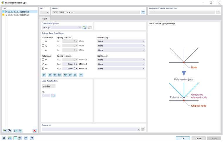 faq 005553 | Comment modéliser un assemblage télescopique dans RSTAB 9 ?