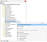 Définir l’armature de poinçonnement via le menu contextuel du navigateur
