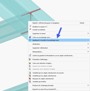 Sélectionner un modèle type dans le menu contextuel du nœud