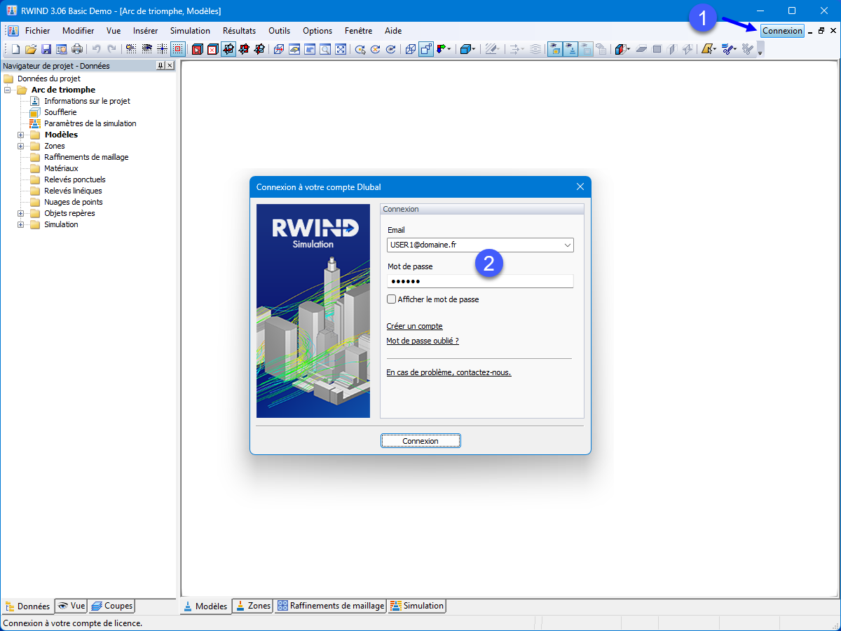 Connexion au compte Dlubal