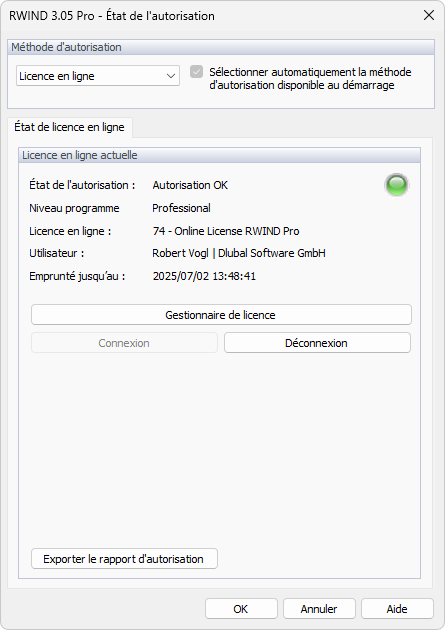 Statut de l’autorisation