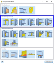 Composants pour les éléments de raidissement