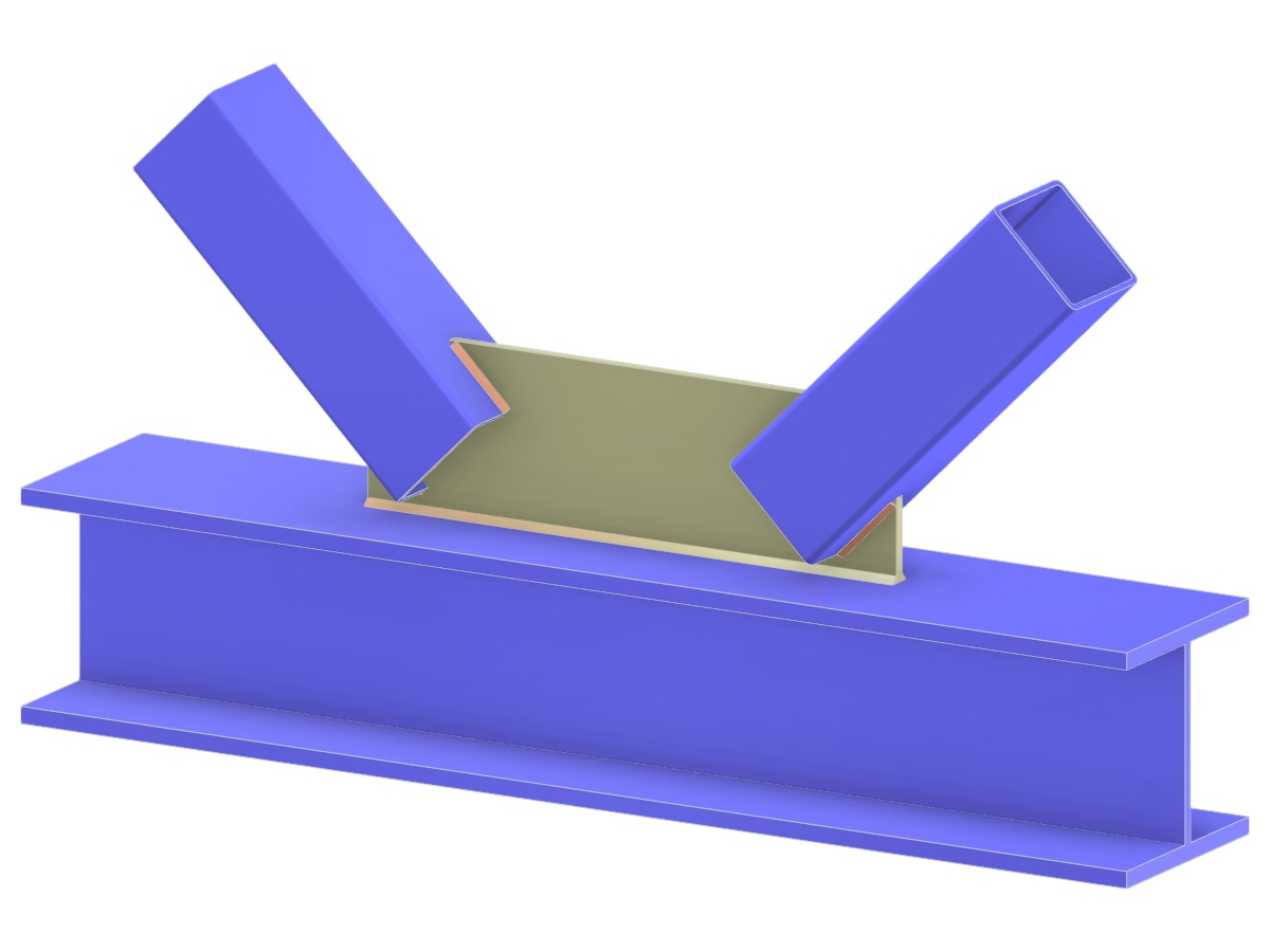 Modèle 005292 | Assemblage en K de Treillis | Diagonales reliées à la Membrure par Gousset
