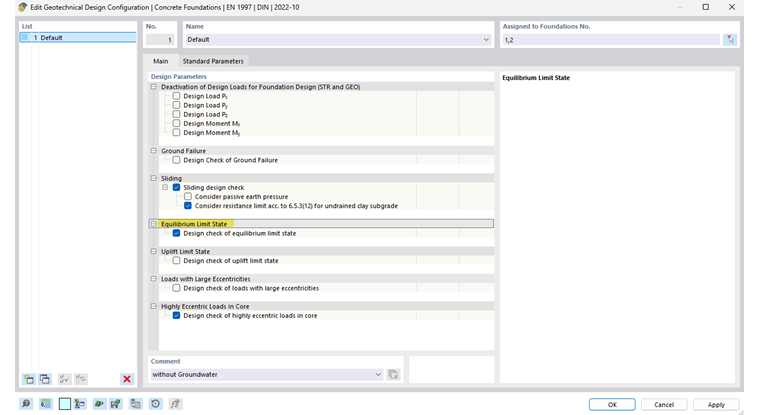 Fondations en béton | État limite d’équilibre