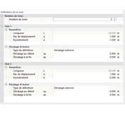 Définir des voies de circulation avec décalage