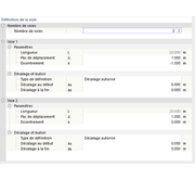 Définir des voies de circulation avec décalage