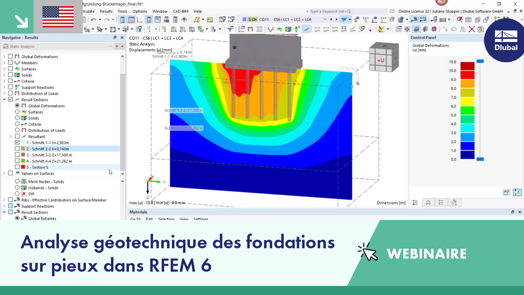 Webinaire sur l’analyse géotechnique des fondations sur pieux avec le logiciel RFEM 6
