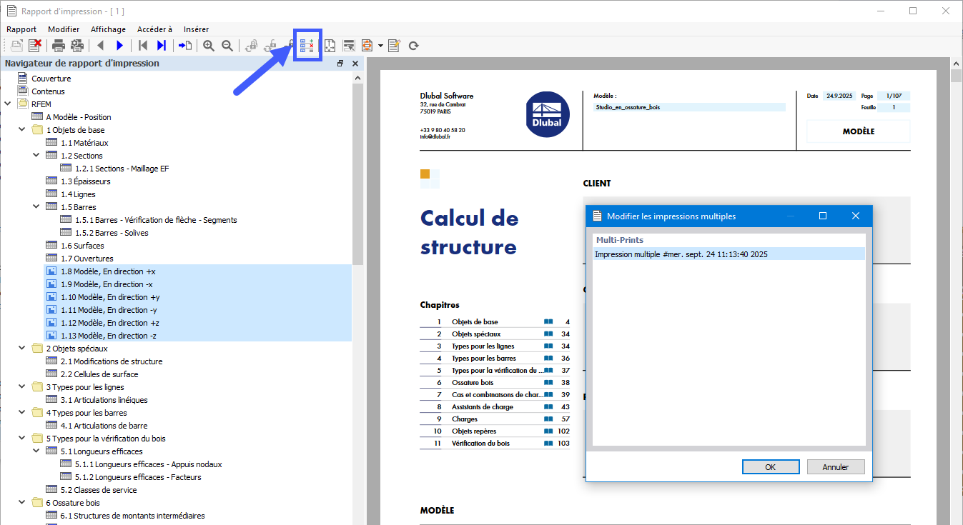Modifier les impressions multiples