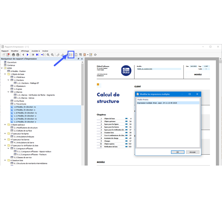 Modifier les impressions multiples