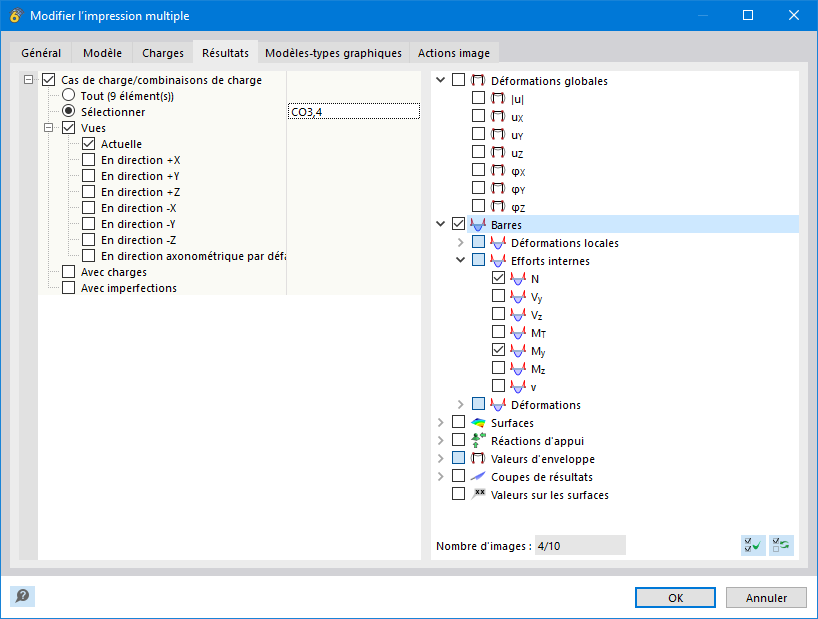 Adapter la sélection graphique pour l’impression multiple