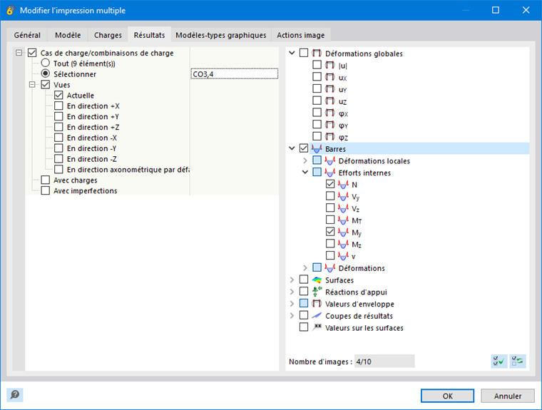 Adapter la sélection graphique pour l’impression multiple