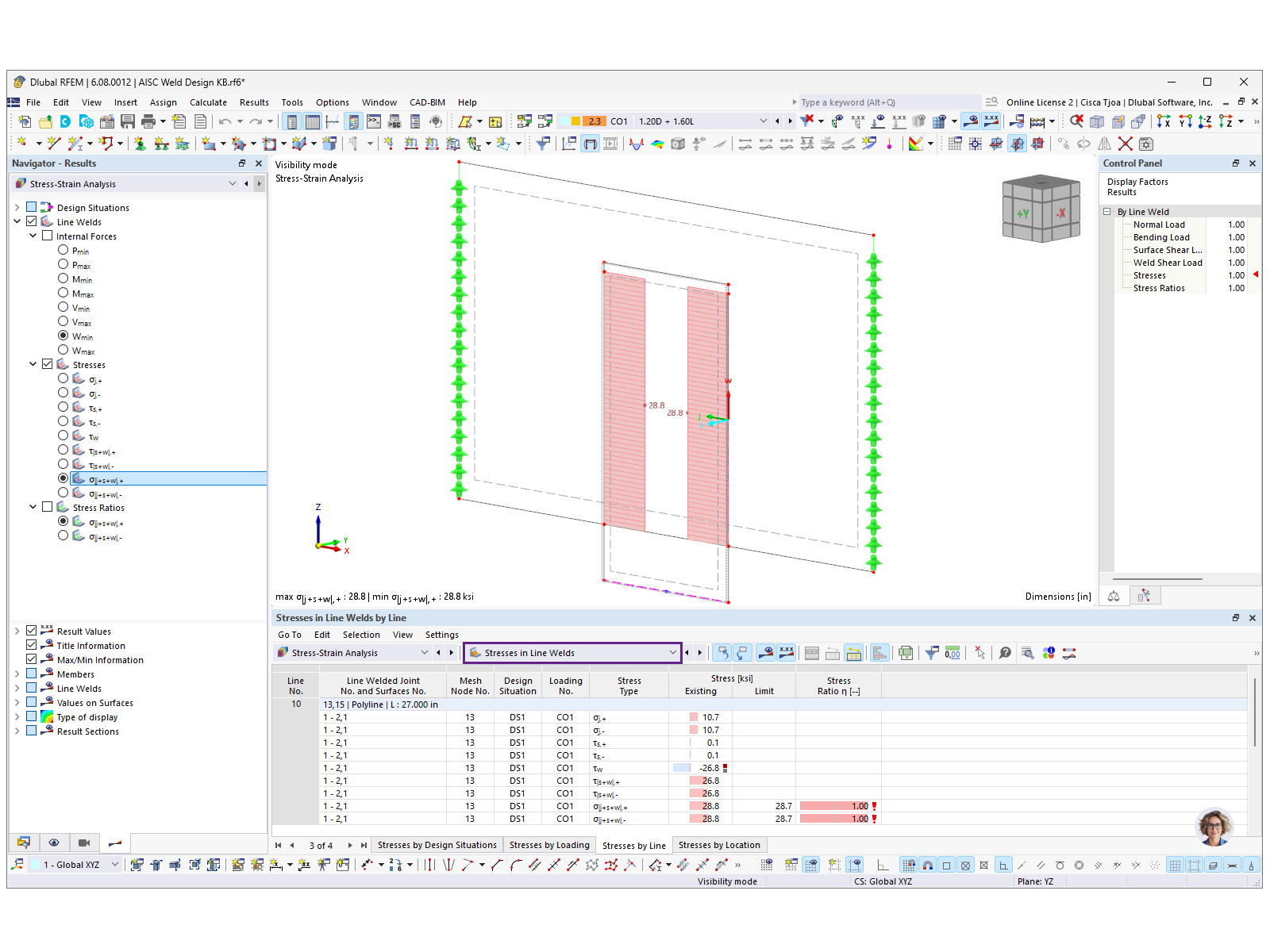 KB 001925 | Vérification de soudures d’angle AISC dans RFEM 6