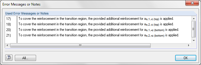 RFEM 6 | Messages d’erreur et indications dans la boîte de dialogue