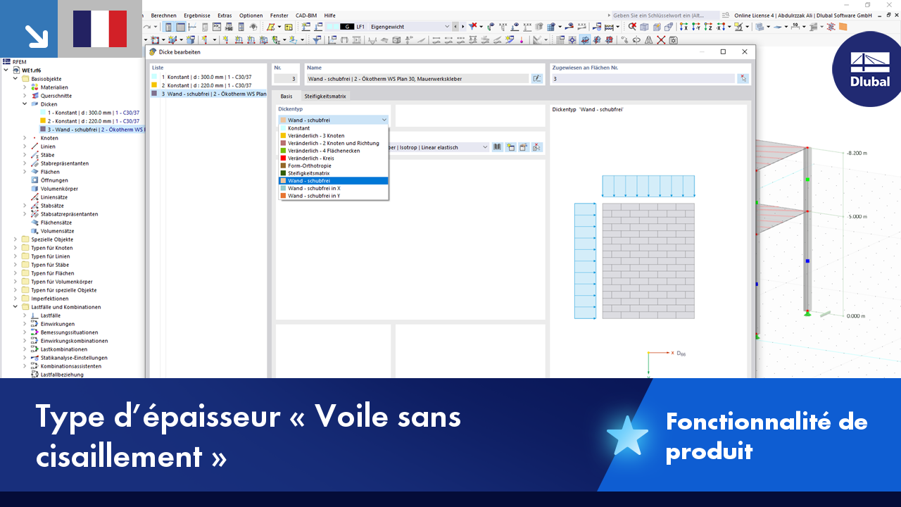 Nouvelle fonctionnalité RFEM | Mur sans cisaillement, en X et Y pour construction de mur sans cisaillement