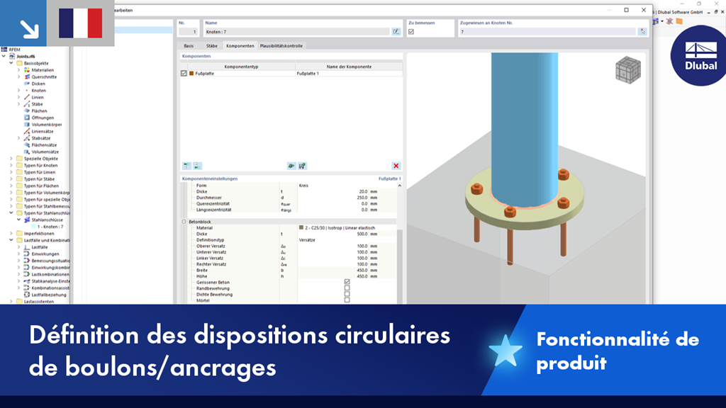 Kreisförmige Anordnung von Schrauben mit RFEM-Add-on 'Stahlverbindungen'