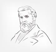 Portrait de l’architecte catalan Antoni Gaudí, connu pour son style moderniste à Barcelone