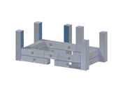 Modèle RFEM de conteneurs ISO pour l’arène de paintball | © Modular Structural Consultants, LLC
