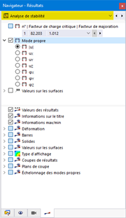 Le résultat du module complémentaire est présenté en tant que liste structurée dans le navigateur de résultats.