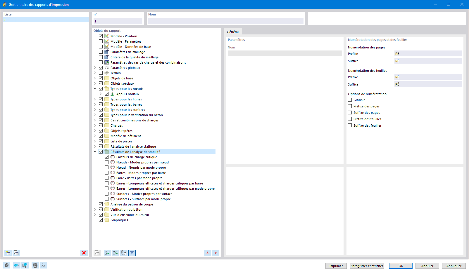 L’image montre comment sélectionner des éléments dans le Gestionnaire d'impression