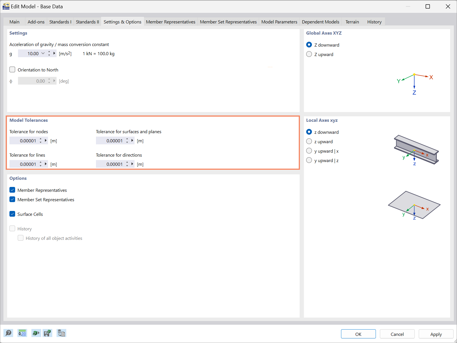 Fonctionnalité RFEM 6 affichant les options pour minimiser les tolérances du modèle lors de l’importation de fichiers DXF.