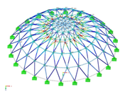 Structure sphérique en acier modélisée avec l’IA et analysée en détail.