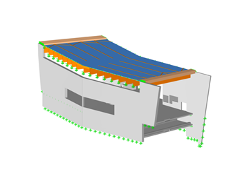 Modèle de station de télécabine conçue pour résister aux charges de vent et de neige.