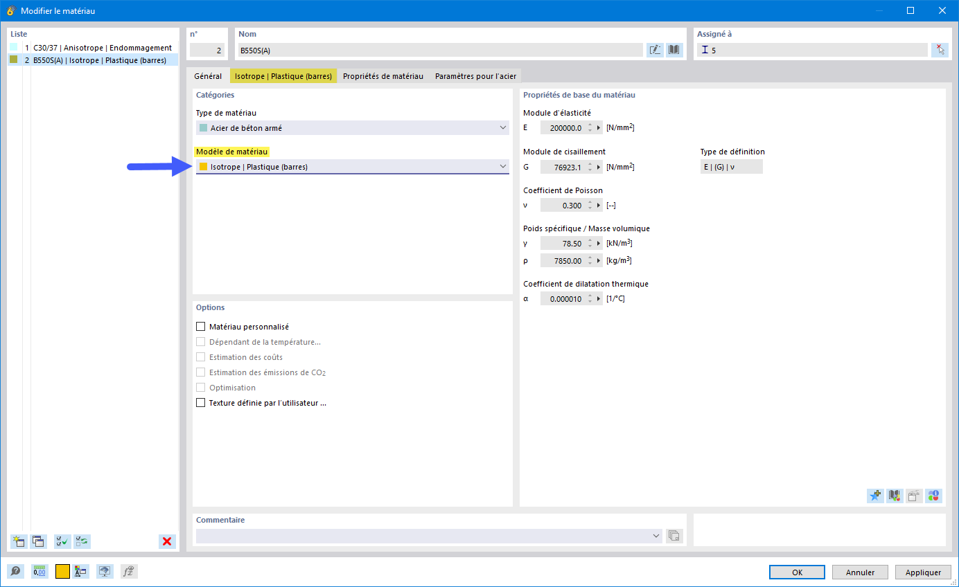 Sélection du modèle de matériau isotrope plastique pour l’acier de béton armé dans l’analyse non linéaire