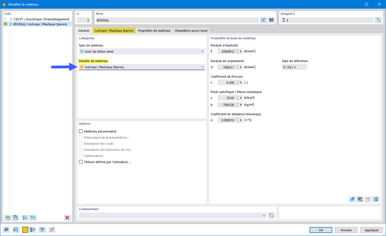 Sélection du modèle de matériau isotrope plastique pour l’acier de béton armé dans l’analyse non linéaire