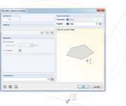 Boite de dialogue pour la définition graphique d’une surface en demi-cercle dans une application logicielle.