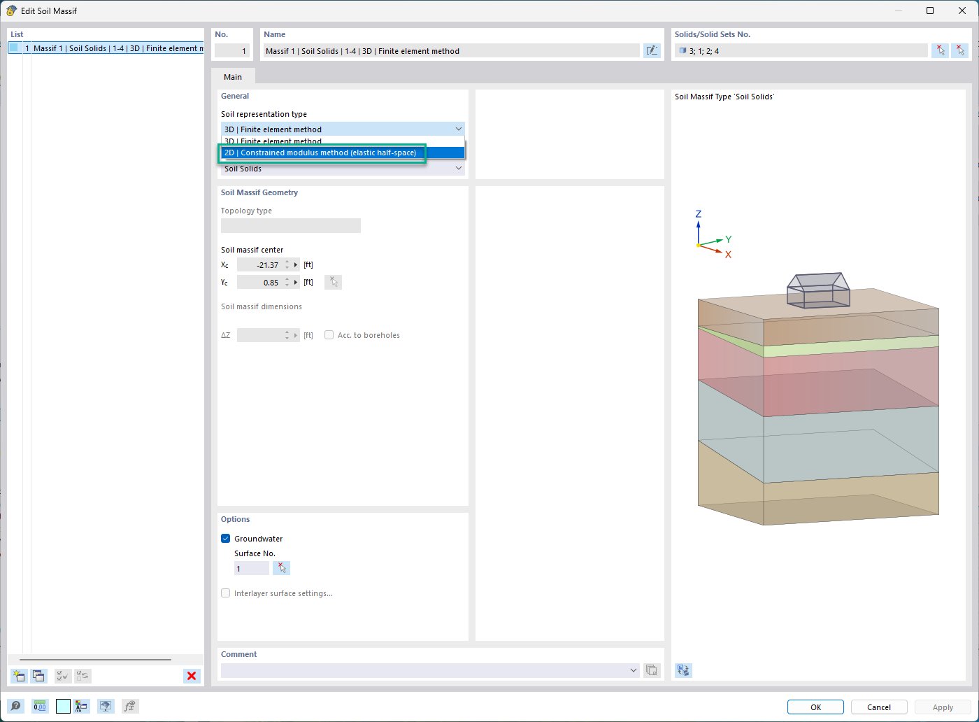 Analyse géotechnique avec le module de rigidité dans la construction
