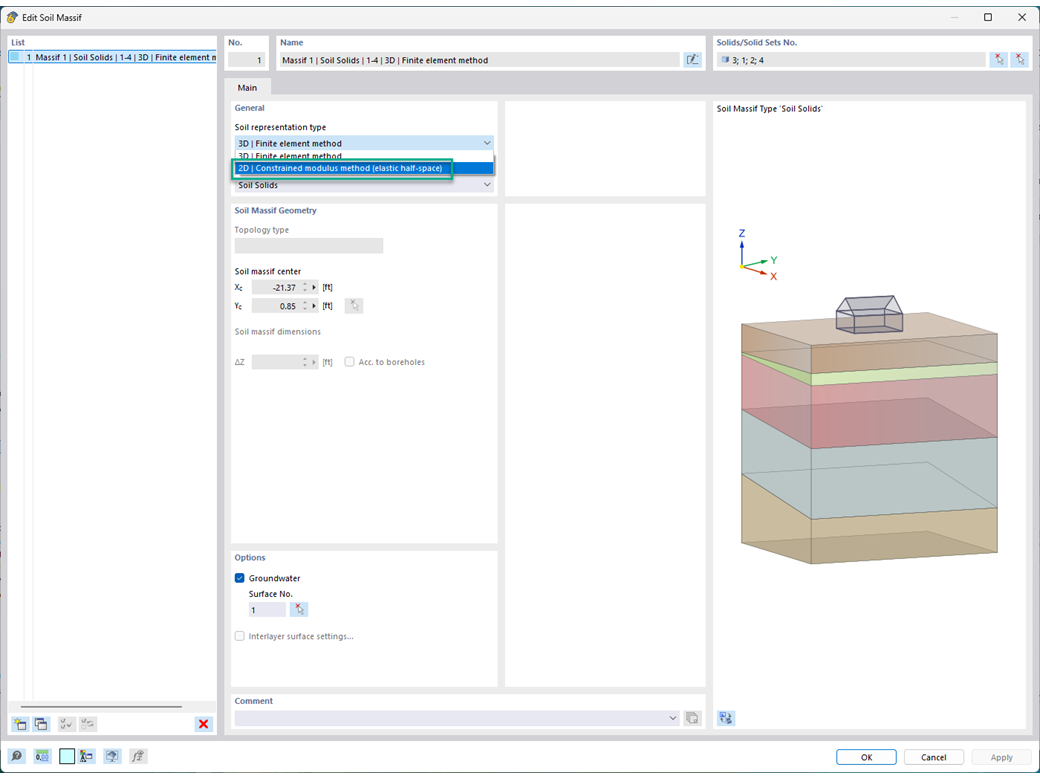 Analyse géotechnique avec le module de rigidité dans la construction