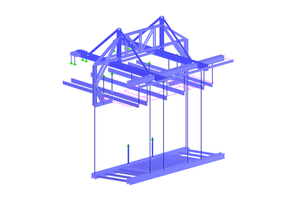 Structure en acier pour le support et l’assemblage de ponts.