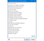 Importation des paramètres de l’interface graphique