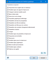 Exporter les paramètres de l’interface graphique