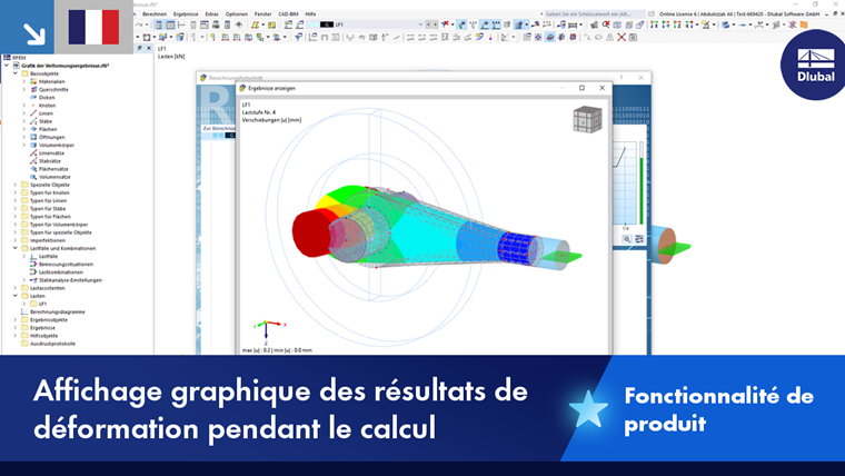 La image montre les résultats de la déformation de la structure dans le calcul de structure.