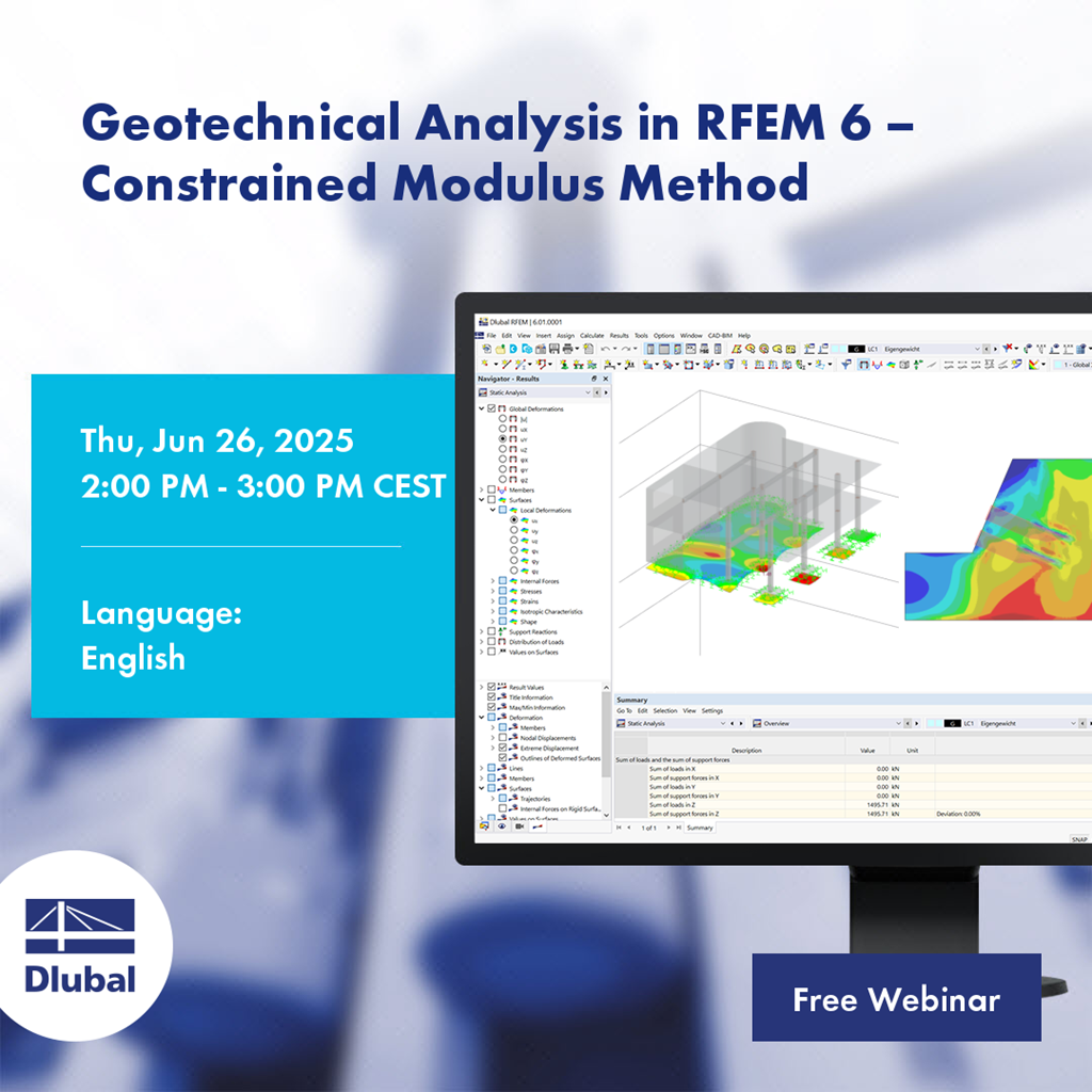 Représentation visuelle de l’analyse géotechnique avec méthode du module de contrainte et un système d'ancrage dans RFEM 6.