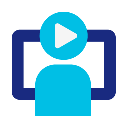 Icône représentant des sessions de formation en ligne dans le domaine technique.