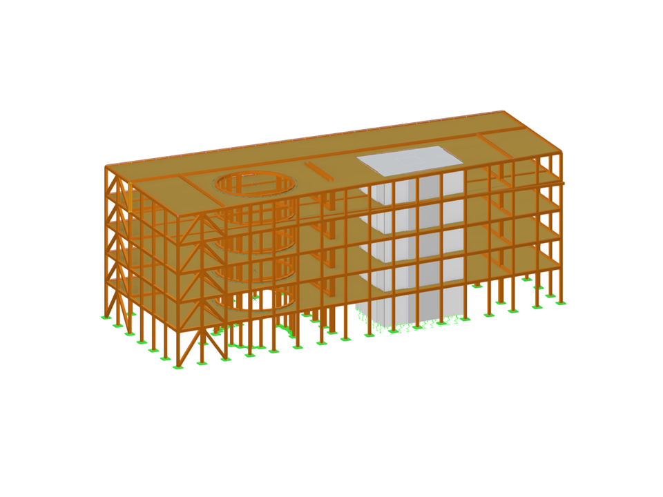 Modernes Gebäude aus Holz und Beton mit Fokus auf nachhaltige Architektur.