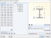 Sections en I symétriques en sections à parois minces représentées avec précision géométrique.