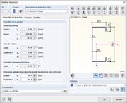 Une coupe transversale détaillée montre le traitement dans un environnement CAO. Les détails techniques et les paramètres sont visibles.