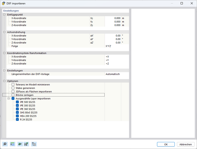 Visualisation du processus d’importation DXF dans un environnement 3D pour l’intégration de dessins techniques
