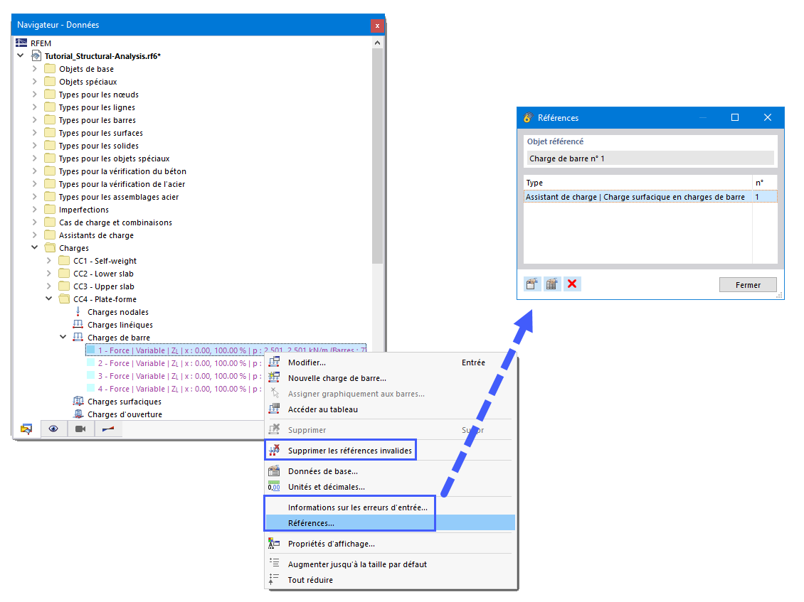 Remarques sur les références