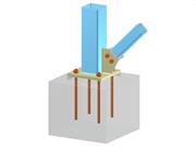 Modèle 005707 | Pied de poteau avec gousset et connexion diagonale par boulons