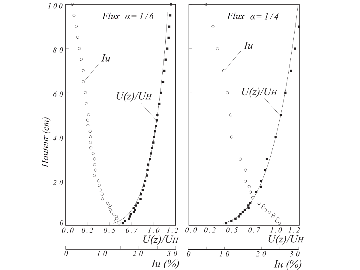 Profils verticaux du flux d’entrée